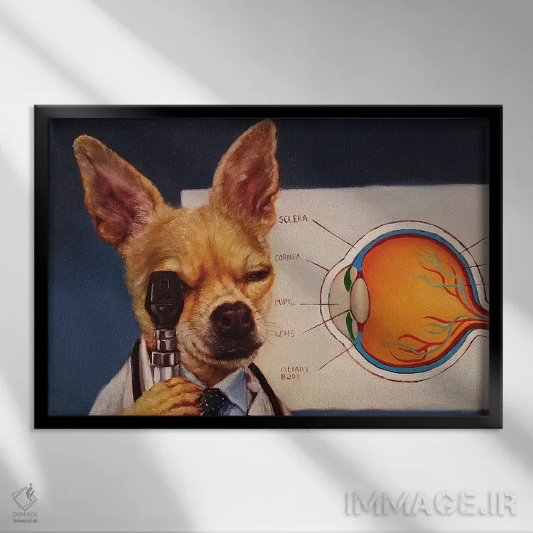 تابلو دکوراتیو سگ راهنما اثر لوسیا هفرنان - نمای قابدار مشکی