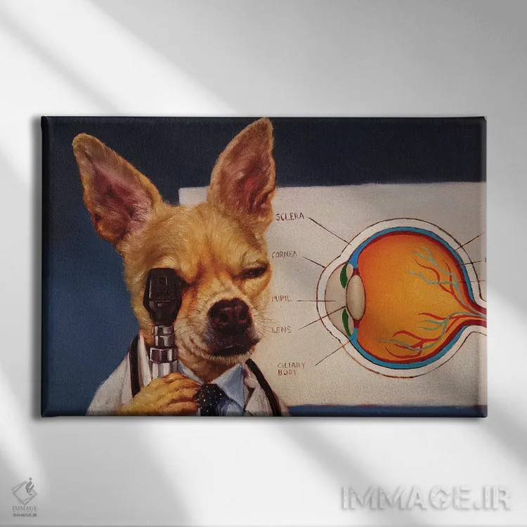 تابلو دکوراتیو سگ راهنما اثر لوسیا هفرنان - نمای روبهرو روی دیوار