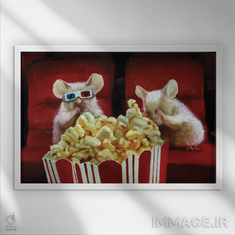 تابلو دکوراتیو شب فیلم دو اثر لوسیا هفرنان - نمای قابدار سفید