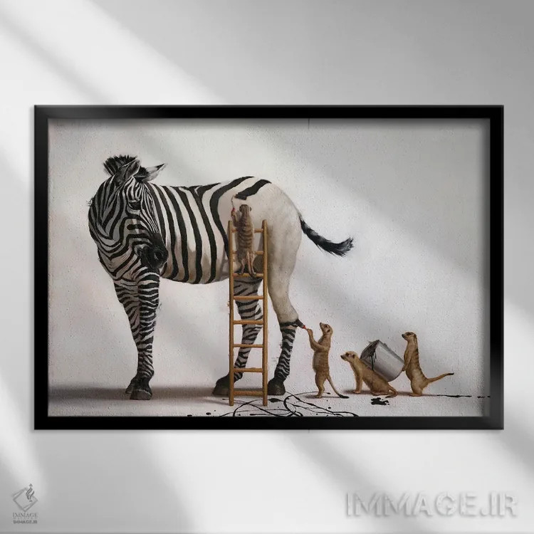 تابلو دکوراتیو رنگ آمیزی اثر لوسیا هفرنان - نمای قابدار مشکی