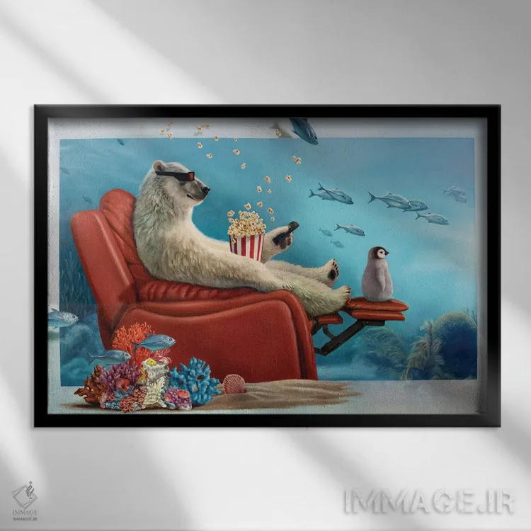 تابلو دکوراتیو پسر تنبل اثر لوسیا هفرنان - نمای قابدار مشکی