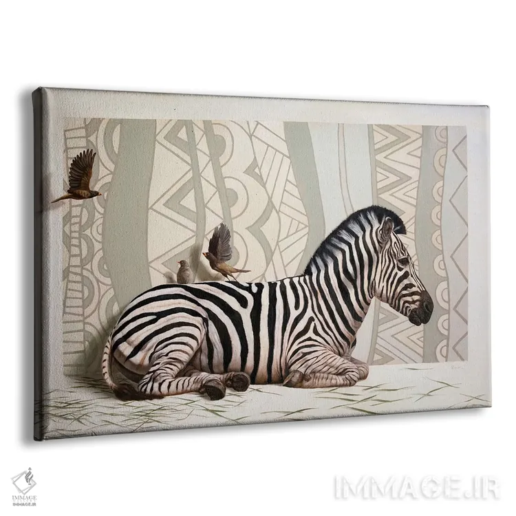 تابلو انتزاعی واحه اثر لوسیا هفرنان - نمای پرسپکتیو محصول