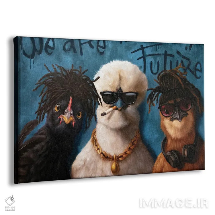 تابلو دکوراتیو پرندگان در حرکت اثر لوسیا هفرنان - نمای پرسپکتیو محصول