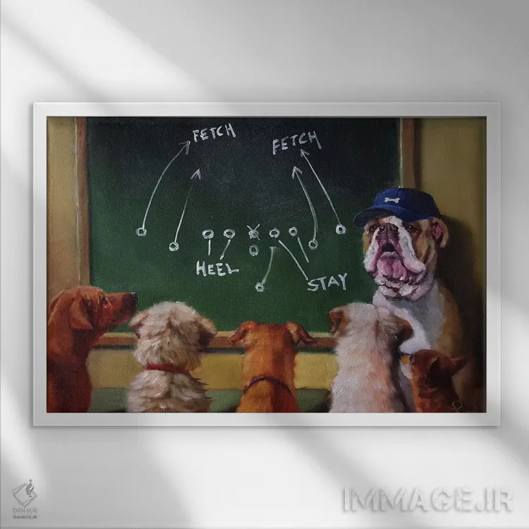 تابلو دکوراتیو برنامه بازی اثر لوسیا هفرنان - نمای قابدار سفید