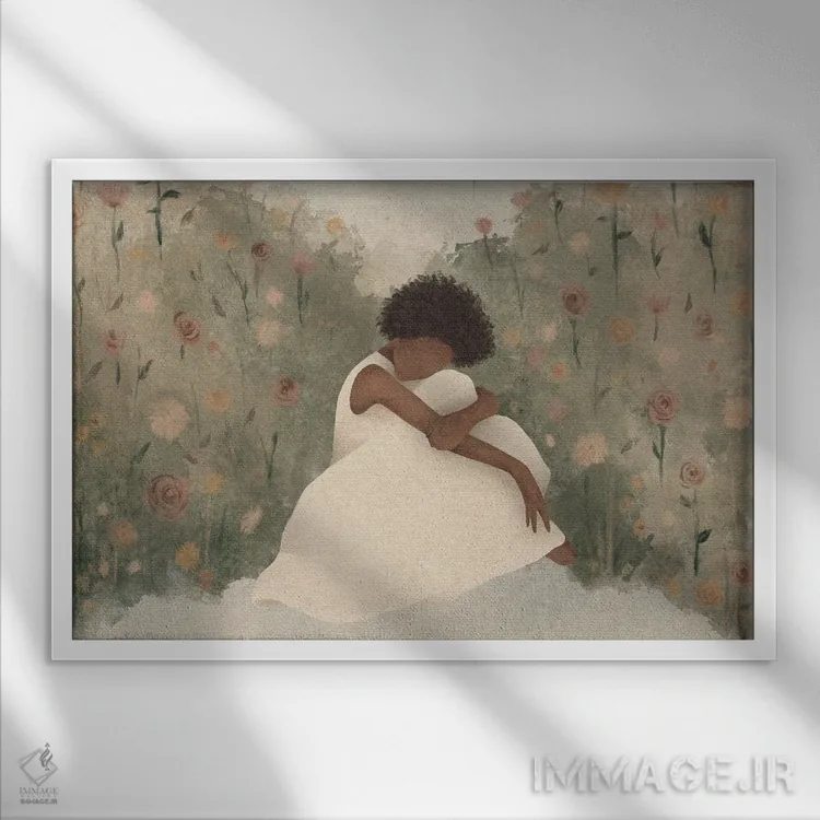 تابلو دکوراتیو زمین گیر / ریشه دار اثر هلینا اکنم - نمای قابدار سفید