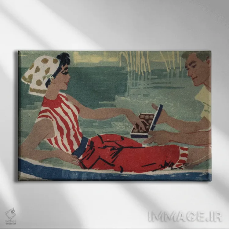 تابلو دکوراتیو گوندولا عاشقانه اثر همینگوی دیزاین - نمای روبهرو روی دیوار