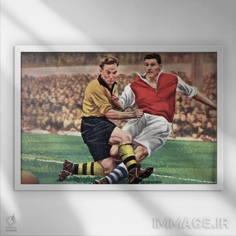 تابلو دکوراتیو بازی زیبا اثر همینگوی دیزاین - نمای قابدار سفید