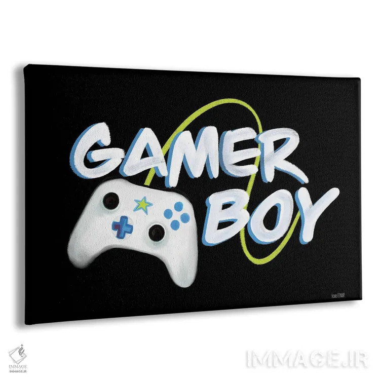 تابلو دکوراتیو پسر گیمر اثر هاوس فن وی - نمای پرسپکتیو محصول