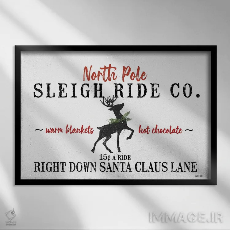 تابلو دکوراتیو سوارکاری سورتمه اثر هاوس فن وی - نمای قابدار مشکی