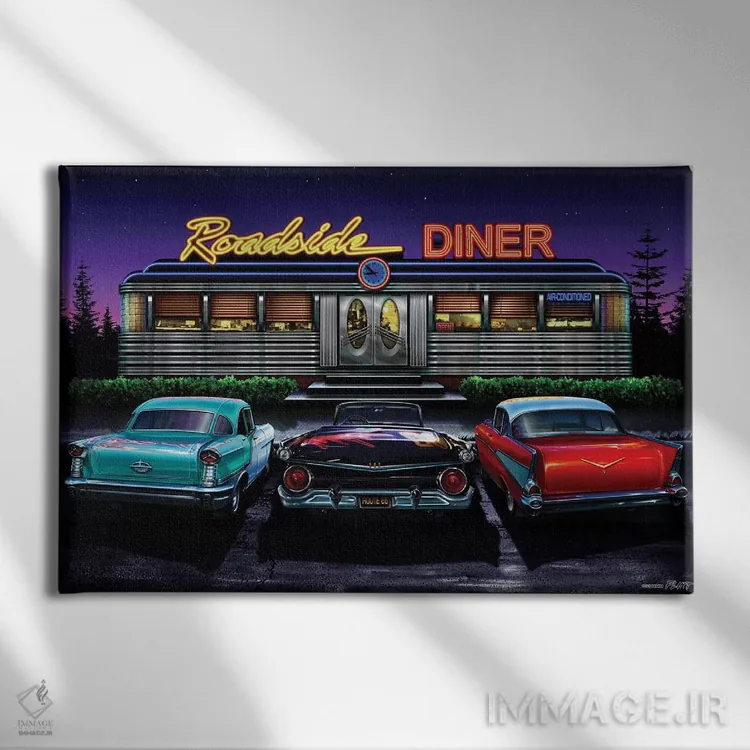 تابلو دکوراتیو رستوران جاده ای ۱ اثر هلن فلینت - نمای روبهرو روی دیوار