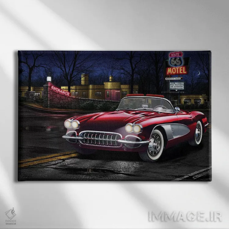 تابلو دکوراتیو کوروت قرمز ۶۶ اثر هلن فلینت - نمای روبهرو روی دیوار