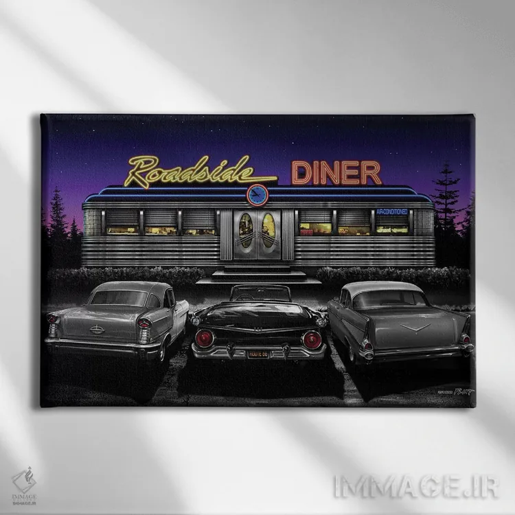 تابلو دکوراتیو رستوران جاده ای ۲ اثر هلن فلینت - نمای روبهرو روی دیوار