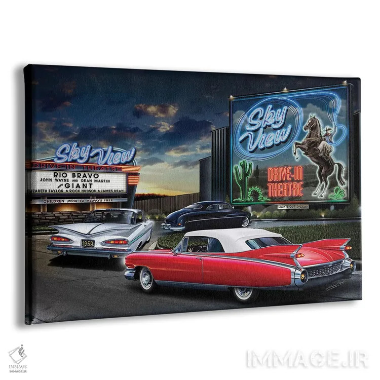 تابلو دکوراتیو سینمای خودرو اسکای ویو ۱ اثر هلن فلینت - نمای پرسپکتیو محصول
