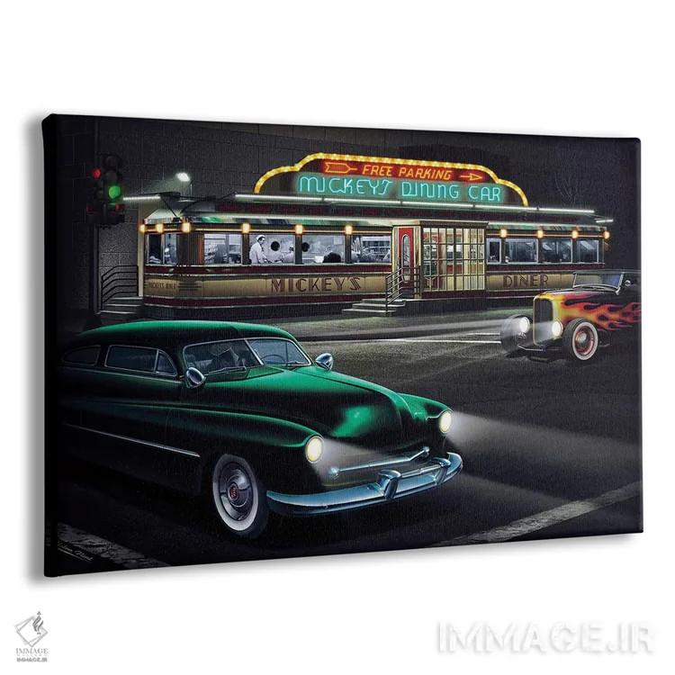 تابلو دکوراتیو رستوران میکی ۱ اثر هلن فلینت - نمای پرسپکتیو محصول