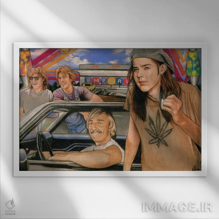 تابلو دکوراتیو گیج و مبهوت اثر هنر کریس هافمن - نمای قابدار سفید