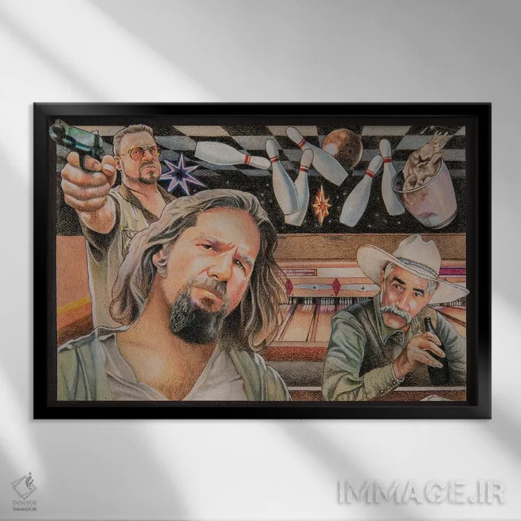 تابلو دکوراتیو لبوفسکی اثر هنر کریس هافمن - نمای قابدار مشکی