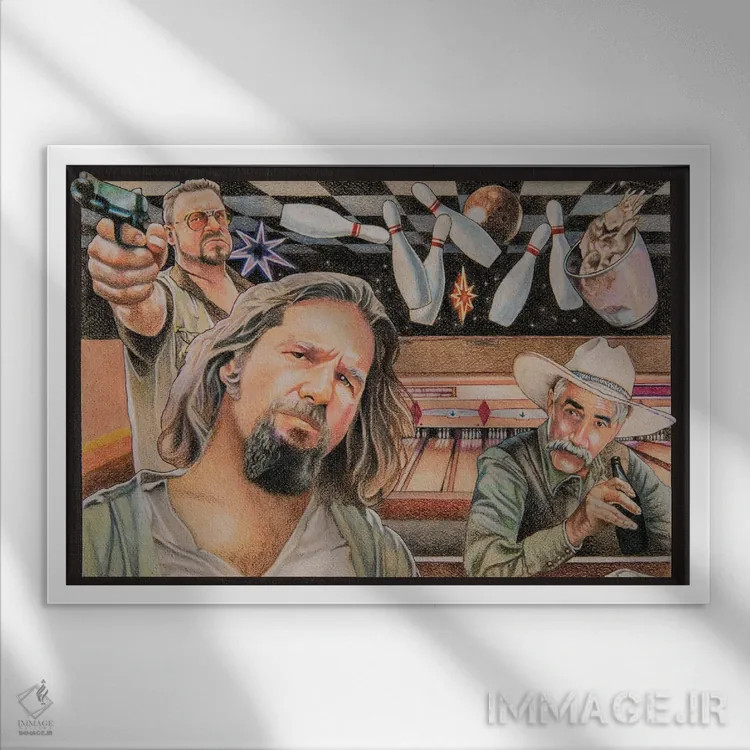 تابلو دکوراتیو لبوفسکی اثر هنر کریس هافمن - نمای قابدار سفید