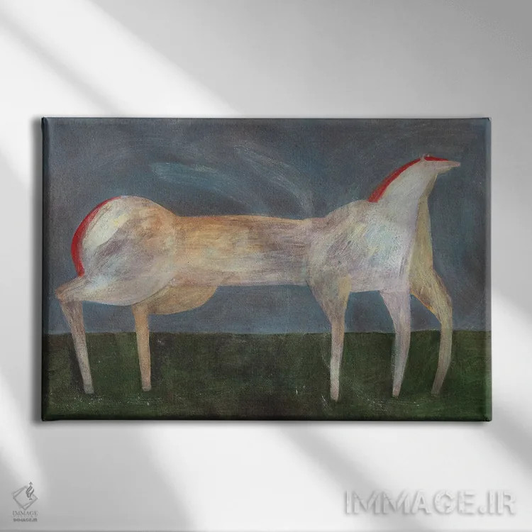 تابلو دکوراتیو اسب اثر هانیه قشقایی - نمای روبهرو روی دیوار