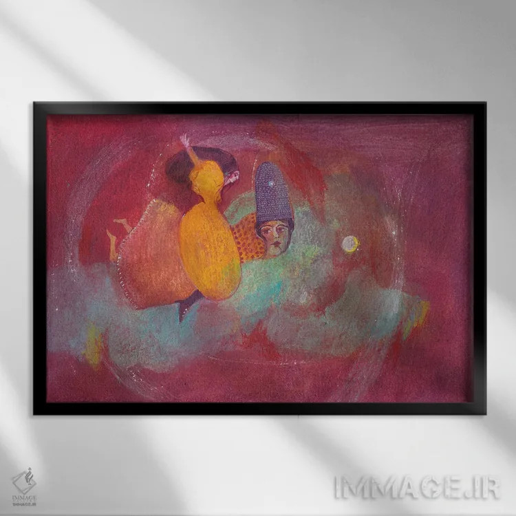 تابلو دکوراتیو پرواز به سوی نور اثر هانیه قشقایی - نمای قابدار مشکی