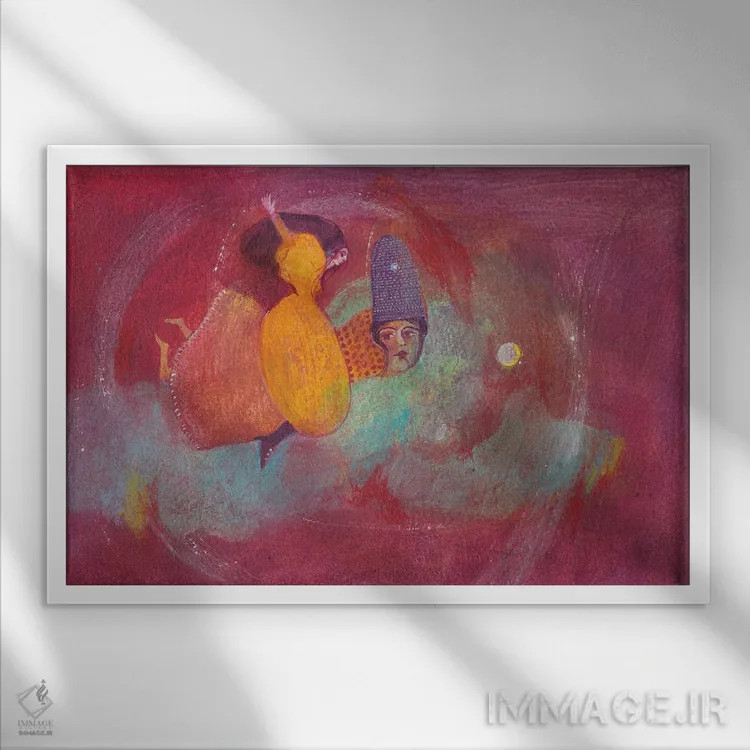 تابلو دکوراتیو پرواز به سوی نور اثر هانیه قشقایی - نمای قابدار سفید