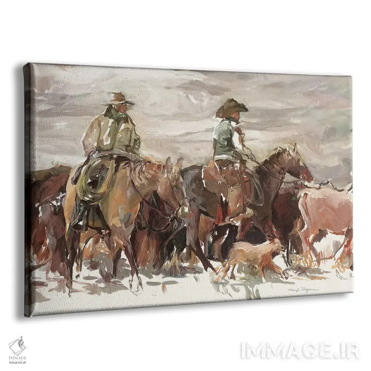 تابلو دکوراتیو جمع آوری طبیعی دام ها اثر مریلین هاگمن - نمای پرسپکتیو محصول