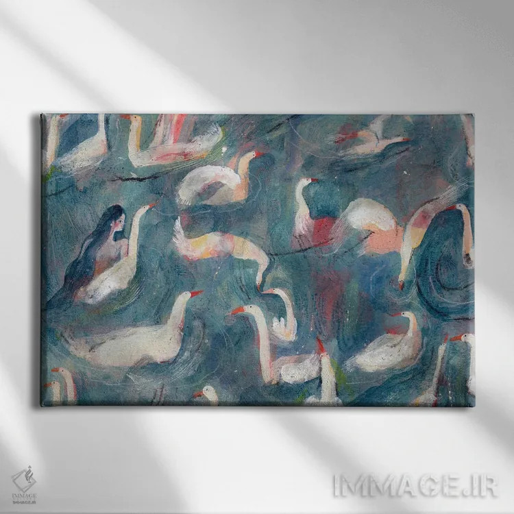 تابلو دکوراتیو پیوند خاموش اثر هانیه قشقایی - نمای روبهرو روی دیوار