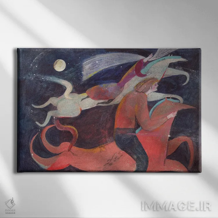 تابلو دکوراتیو زندگی در دنیای رویا اثر هانیه قشقایی - نمای روبهرو روی دیوار