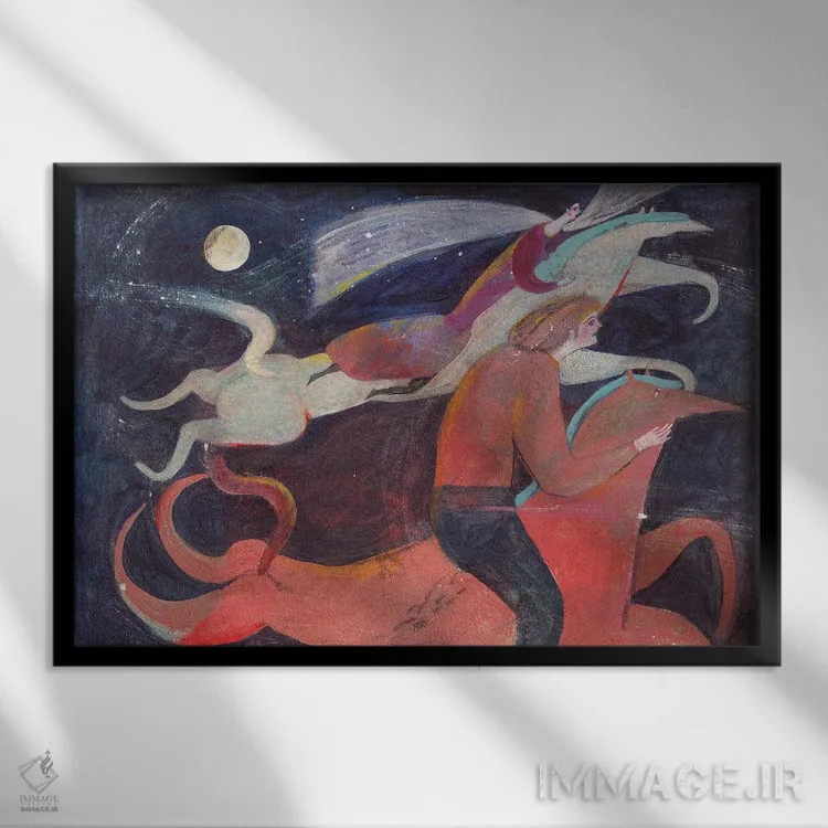 تابلو دکوراتیو زندگی در دنیای رویا اثر هانیه قشقایی - نمای قابدار مشکی