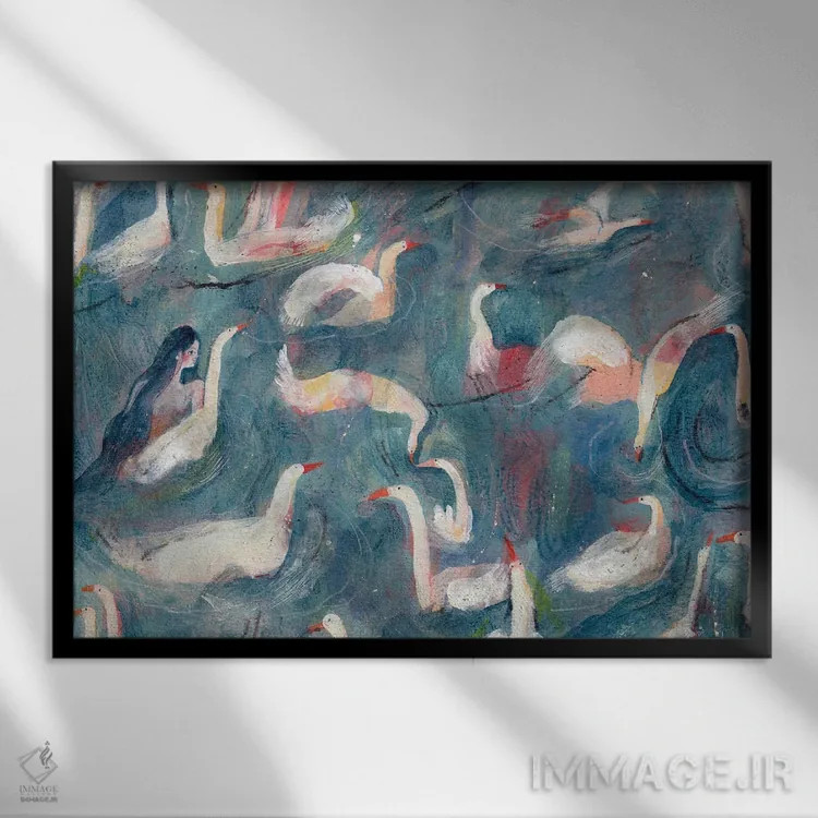 تابلو دکوراتیو پیوند خاموش اثر هانیه قشقایی - نمای قابدار مشکی