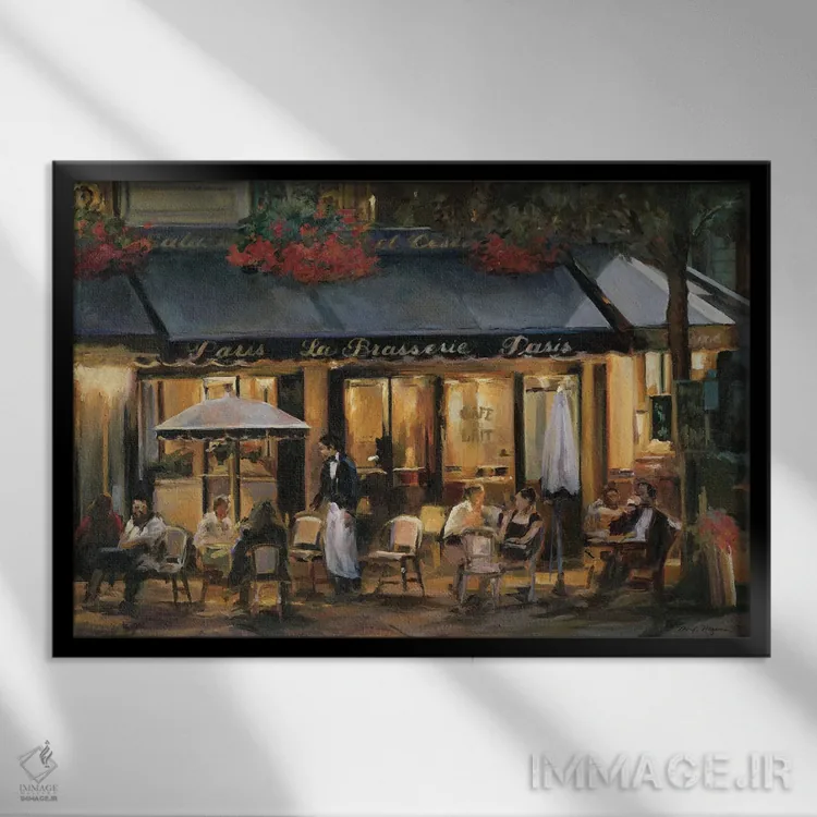 تابلو دکوراتیو بریسری فرانسوی ۱ اثر مریلین هاگمن - نمای قابدار مشکی