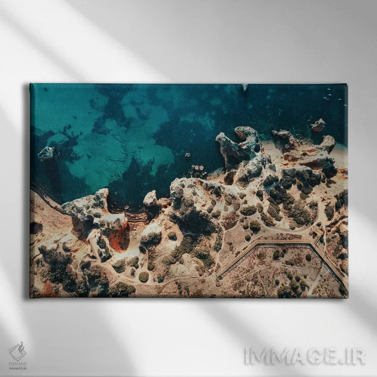 تابلو دکوراتیو ساحل صخره ای لاگوس اثر سباستین هیلگتاگ - نمای روبهرو روی دیوار