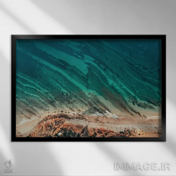 تابلو دکوراتیو امواج و آب اثر سباستین هیلگتاگ - نمای قابدار مشکی