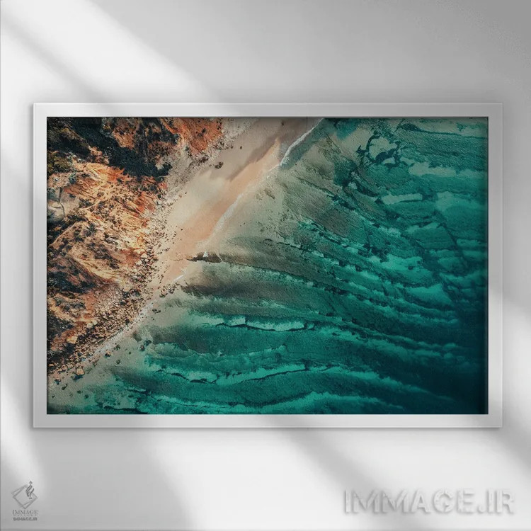 تابلو دکوراتیو ساحل صبحگاهی اثر سباستین هیلگتاگ - نمای قابدار سفید