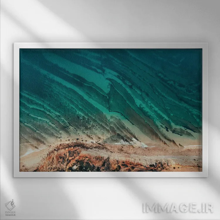 تابلو دکوراتیو امواج و آب اثر سباستین هیلگتاگ - نمای قابدار سفید