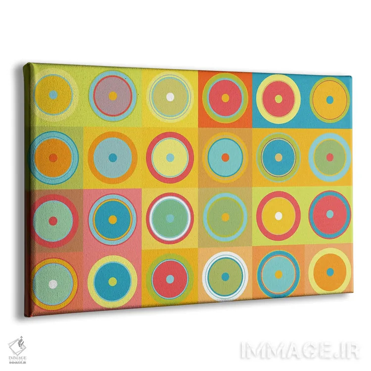 تابلو انتزاعی ماندالاهای وفور نعمت اثر هیوگو والنتاین - نمای پرسپکتیو محصول