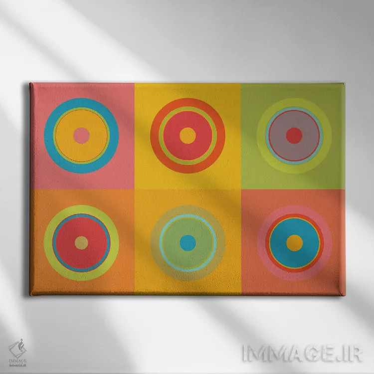 تابلو انتزاعی ماندالاهای لذت پنهان اثر هیوگو والنتاین - نمای روبهرو روی دیوار