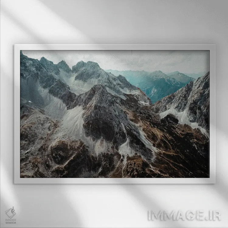 تابلو دکوراتیو آلپ در اتریش اثر سباستین هیلگتاگ - نمای قابدار سفید