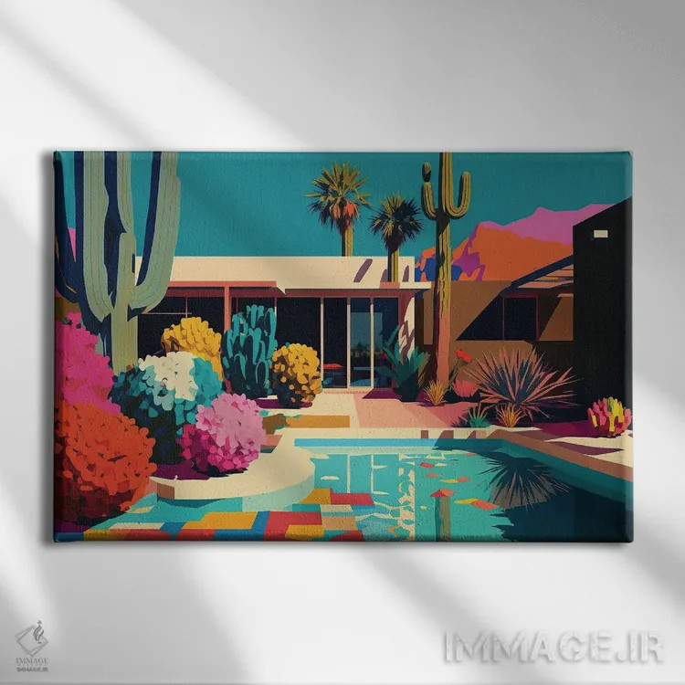 تابلو مدرن زندگی خوب ۶ اثر هیوگو والنتاین - نمای روبهرو روی دیوار