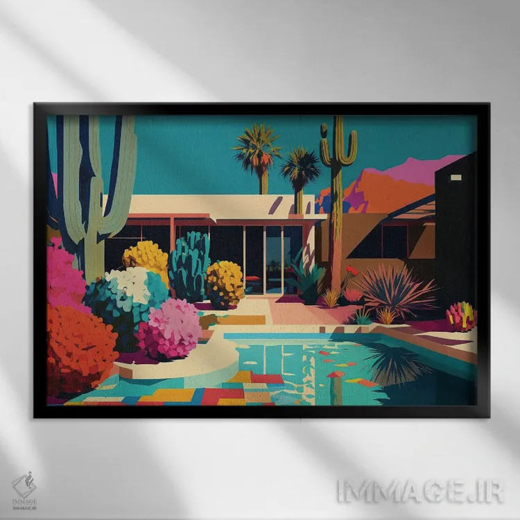 تابلو مدرن زندگی خوب ۶ اثر هیوگو والنتاین - نمای قابدار مشکی