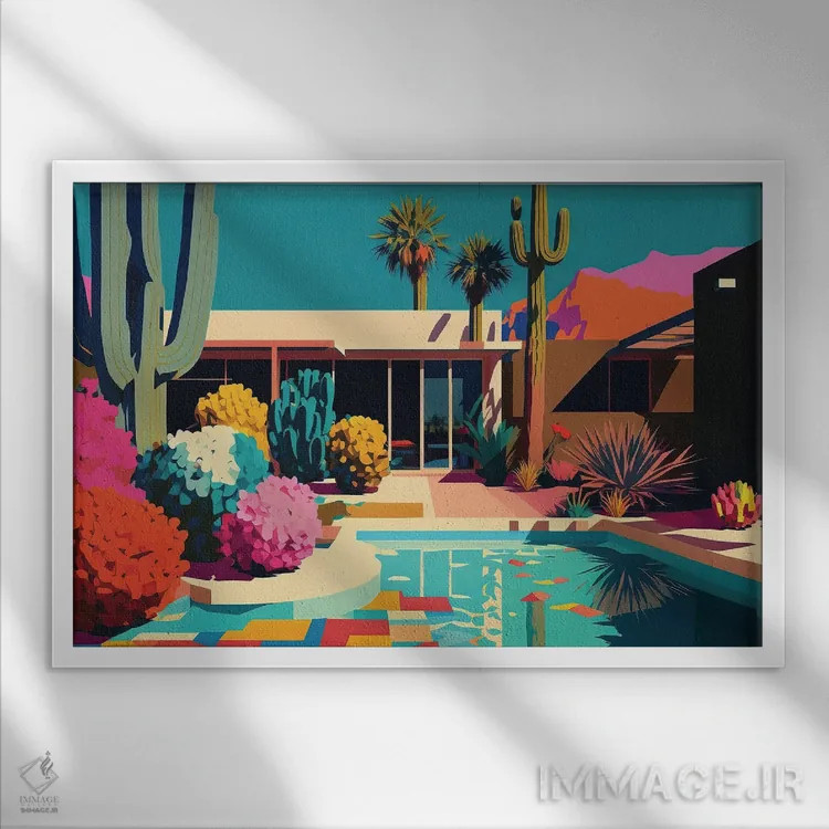 تابلو مدرن زندگی خوب ۶ اثر هیوگو والنتاین - نمای قابدار سفید