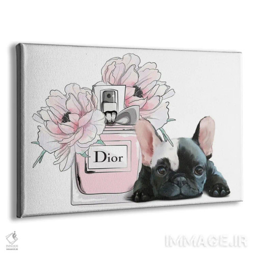 تابلو دکوراتیو فرنچی بامزه صورتی اثر هدر گری - نمای پرسپکتیو محصول