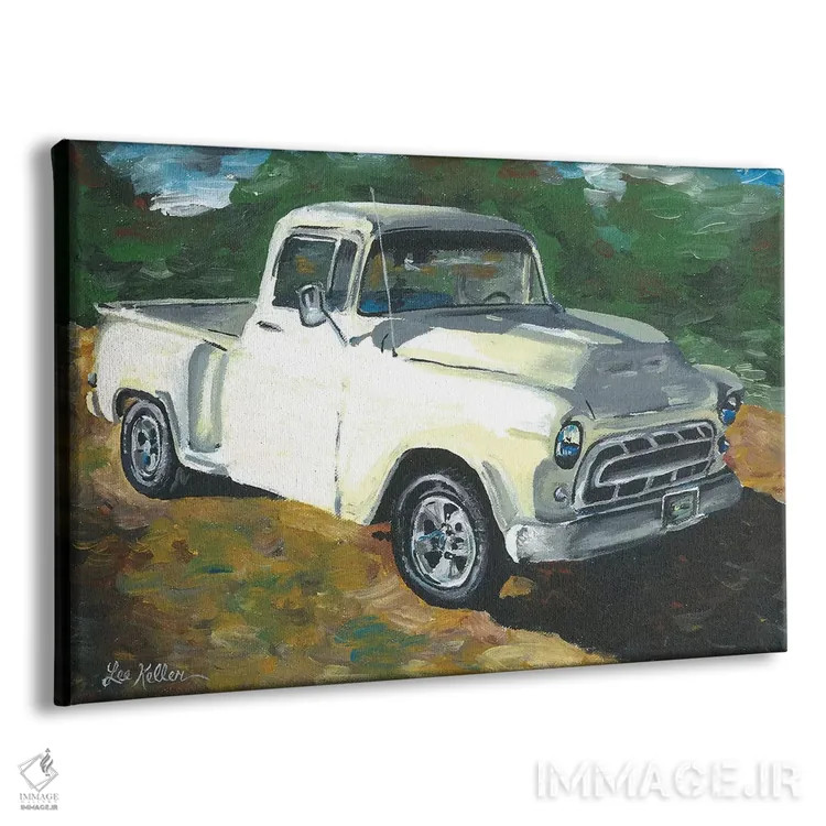 تابلو دکوراتیو کامیون شورلت ۵۵ اثر هیپی هاوند استودیوز - نمای پرسپکتیو محصول