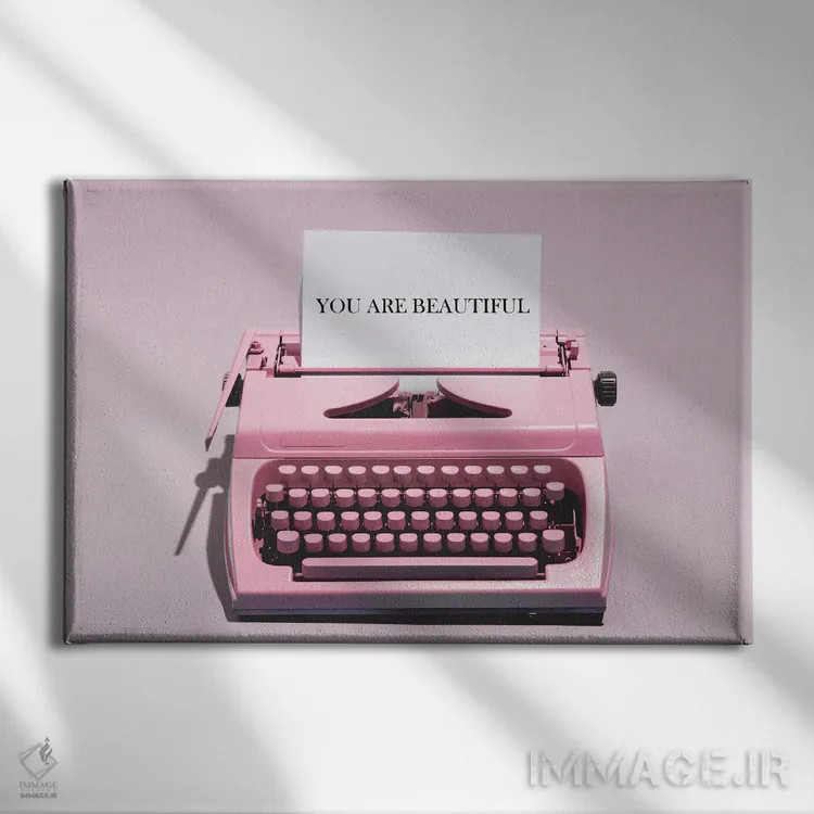 تابلو دکوراتیو تو زیبا و صورتی هستی اثر هدر گری - نمای روبهرو روی دیوار