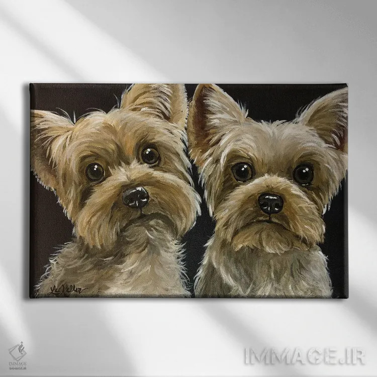 تابلو دکوراتیو دو یورکی اثر هیپی هاوند استودیوز - نمای روبهرو روی دیوار