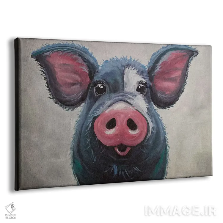 تابلو دکوراتیو خوک اثر هیپی هاوند استودیوز - نمای پرسپکتیو محصول