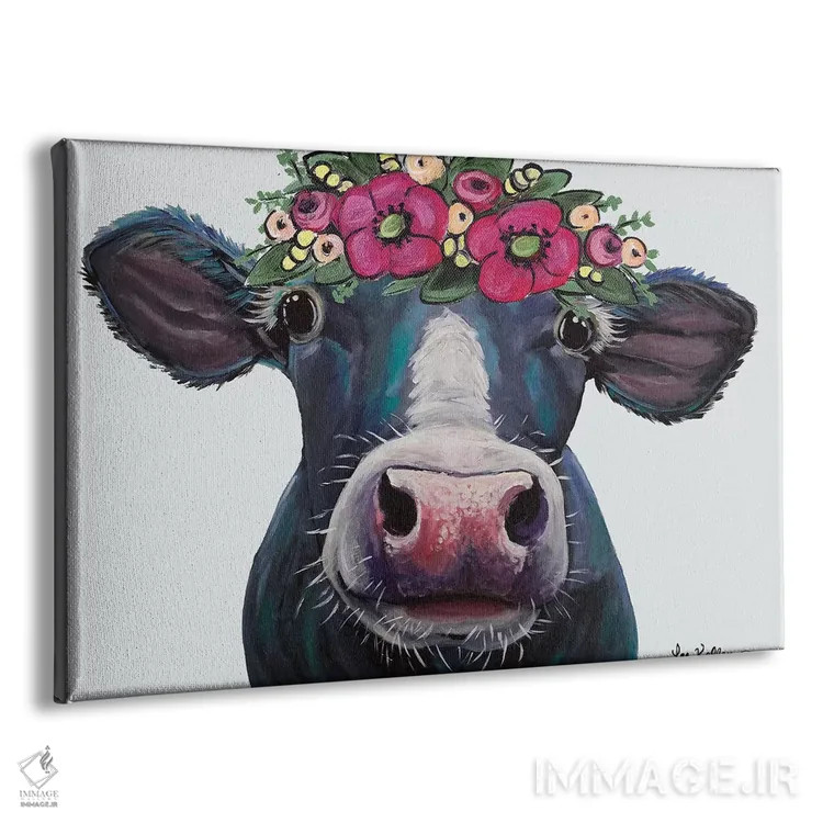 تابلو دکوراتیو گاو اثر هیپی هاوند استودیوز - نمای پرسپکتیو محصول