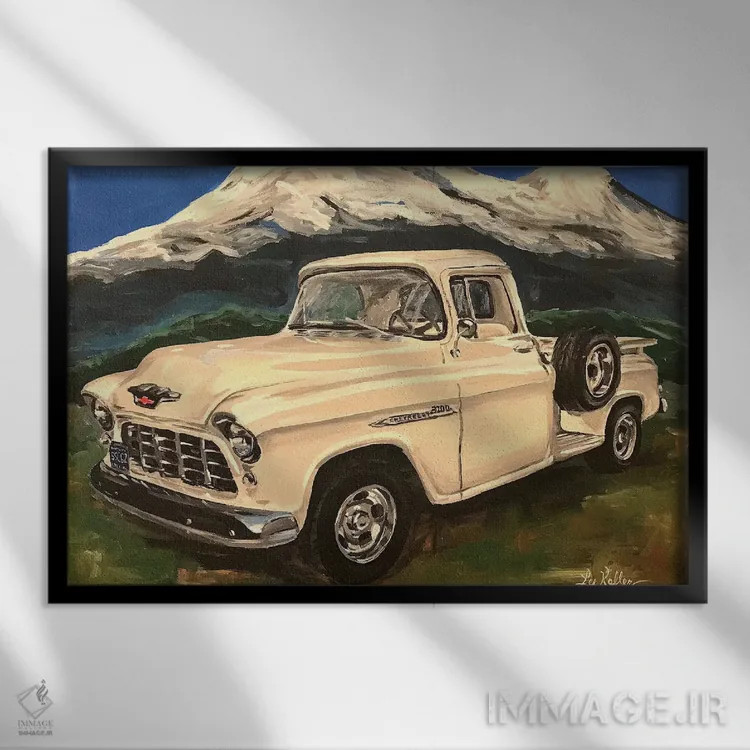 تابلو دکوراتیو کامیون شوی ۳۲۰۰ I اثر هیپی هاوند استودیوز - نمای قابدار مشکی