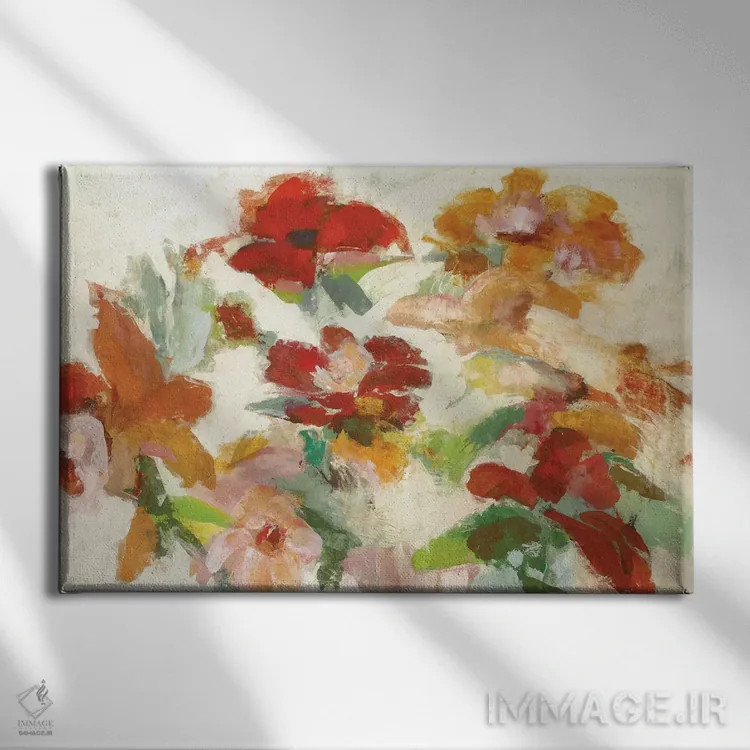 تابلو دکوراتیو برداشت های گل گونه V1 اثر رندی هبرد - نمای روبهرو روی دیوار