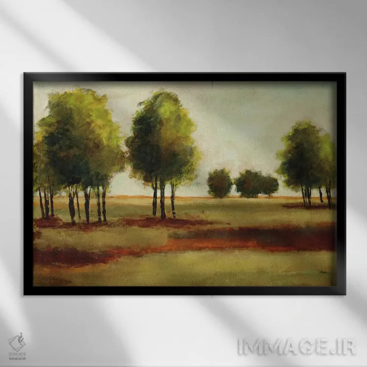 تابلو دکوراتیو منظره درخشان اثر رندی هبرد - نمای قابدار مشکی