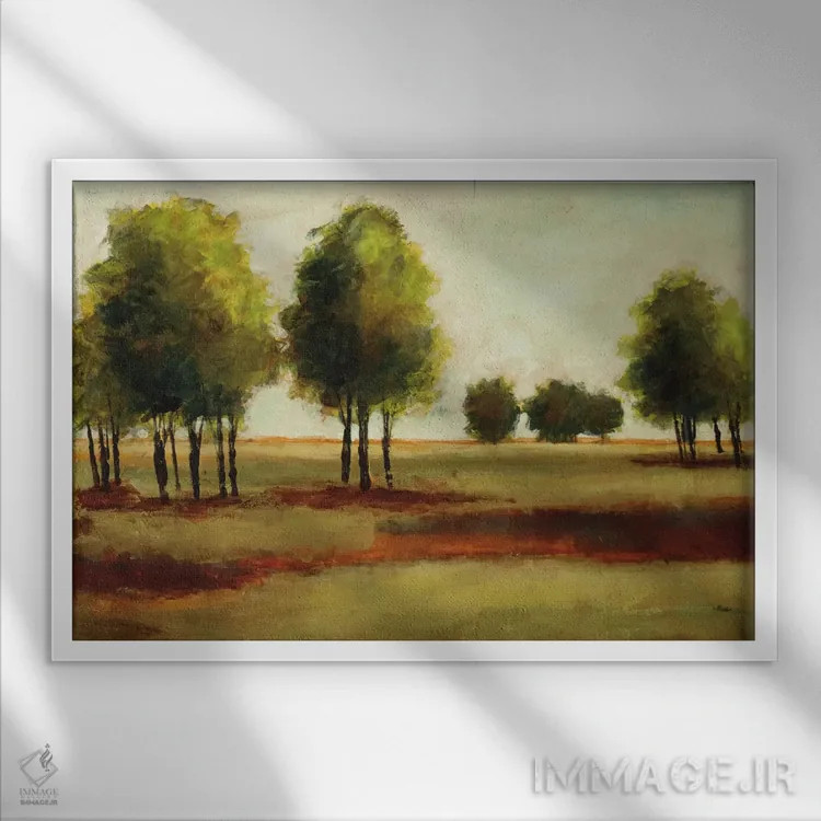 تابلو دکوراتیو منظره درخشان اثر رندی هبرد - نمای قابدار سفید